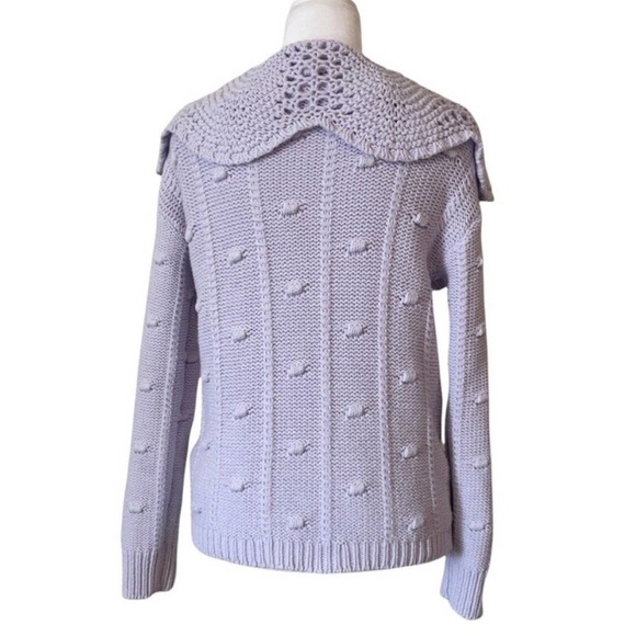 NEW Sandy Liang x Target Lilac Purple Pointelle Crochet Knit Pullover Sweater - Picture 3 of 9